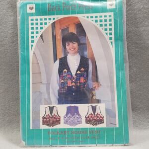 Folkart House Vest Quilting Pattern Sz 6-22 Back Porch Press 1994 Vintage Used